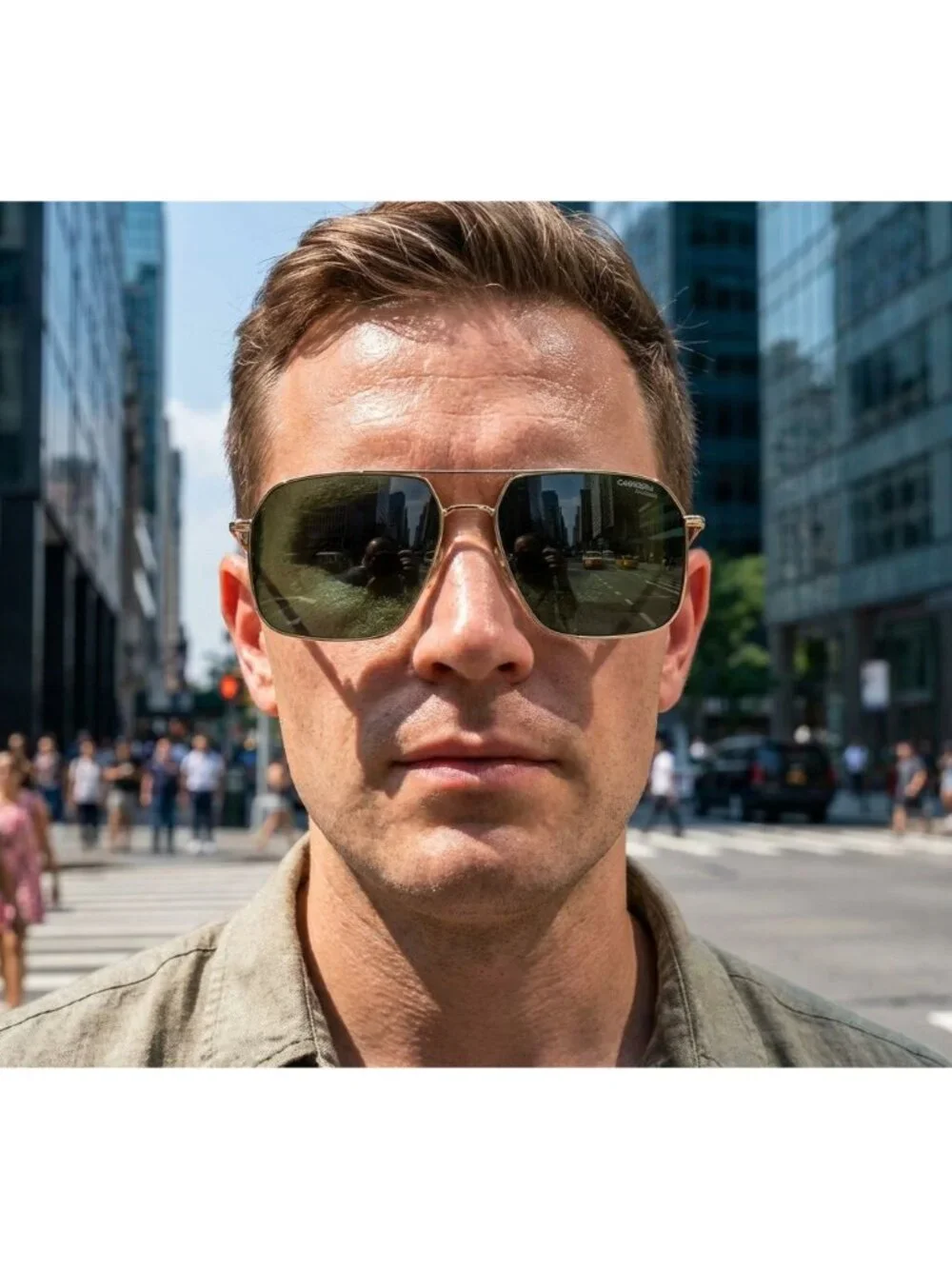 CARRERA 333/S 0003 M9 Aviator Sunglasses - Black / Grey Polarized
